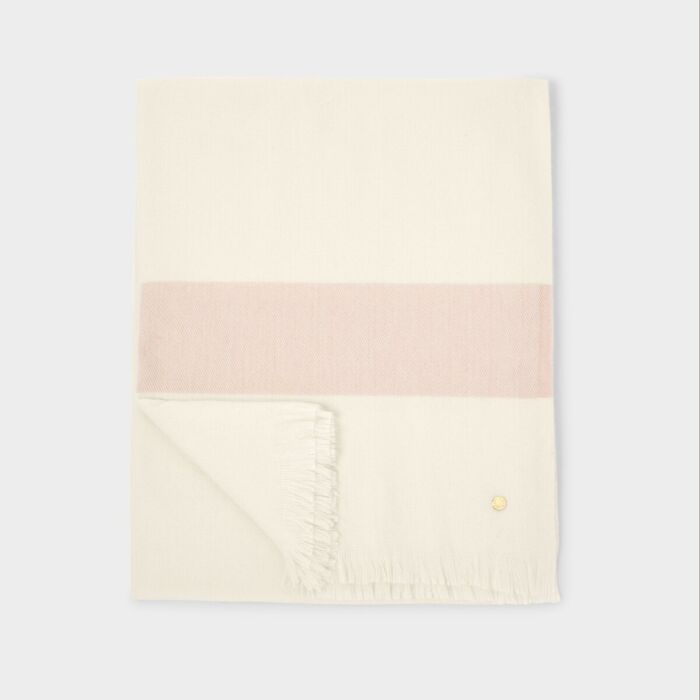 Katie Loxton Stripe Blanket Scarf - Off White